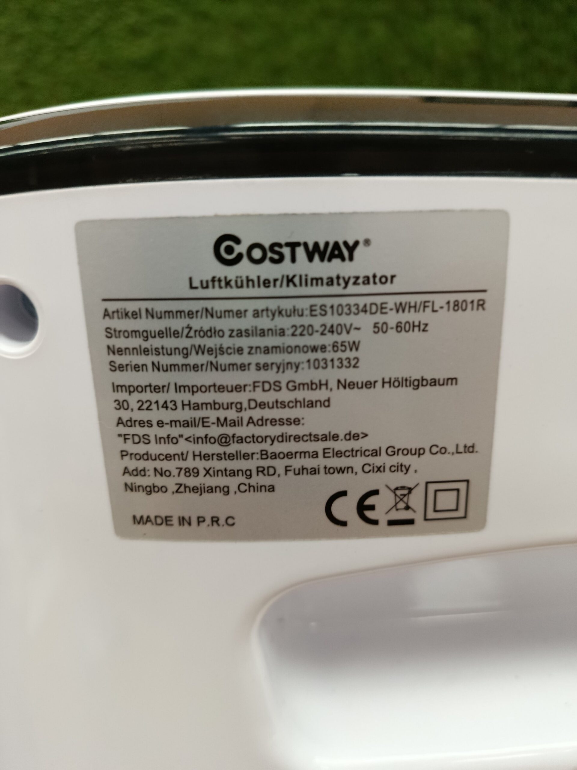COSTWAY ES10334DE-WH Ventilador Enfriador de Aire Portatil 4 en 1 - Imagen 5