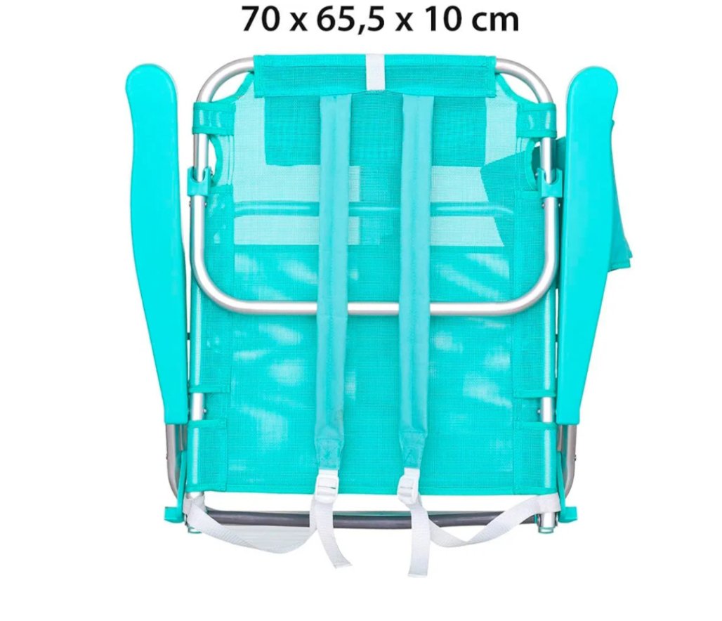 LOLAHOME Silla Playa Plegable mochila con cojín y reclinable - Imagen 2