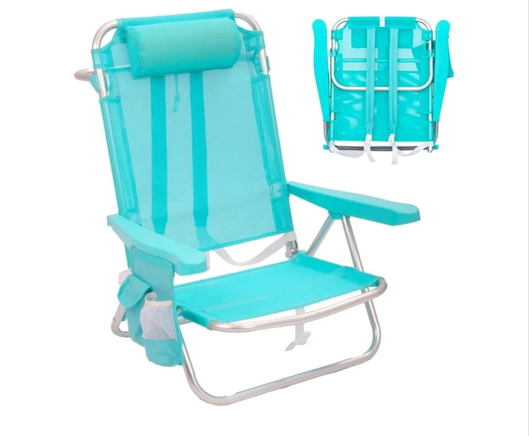 LOLAHOME Silla Playa Plegable mochila con cojín y reclinable