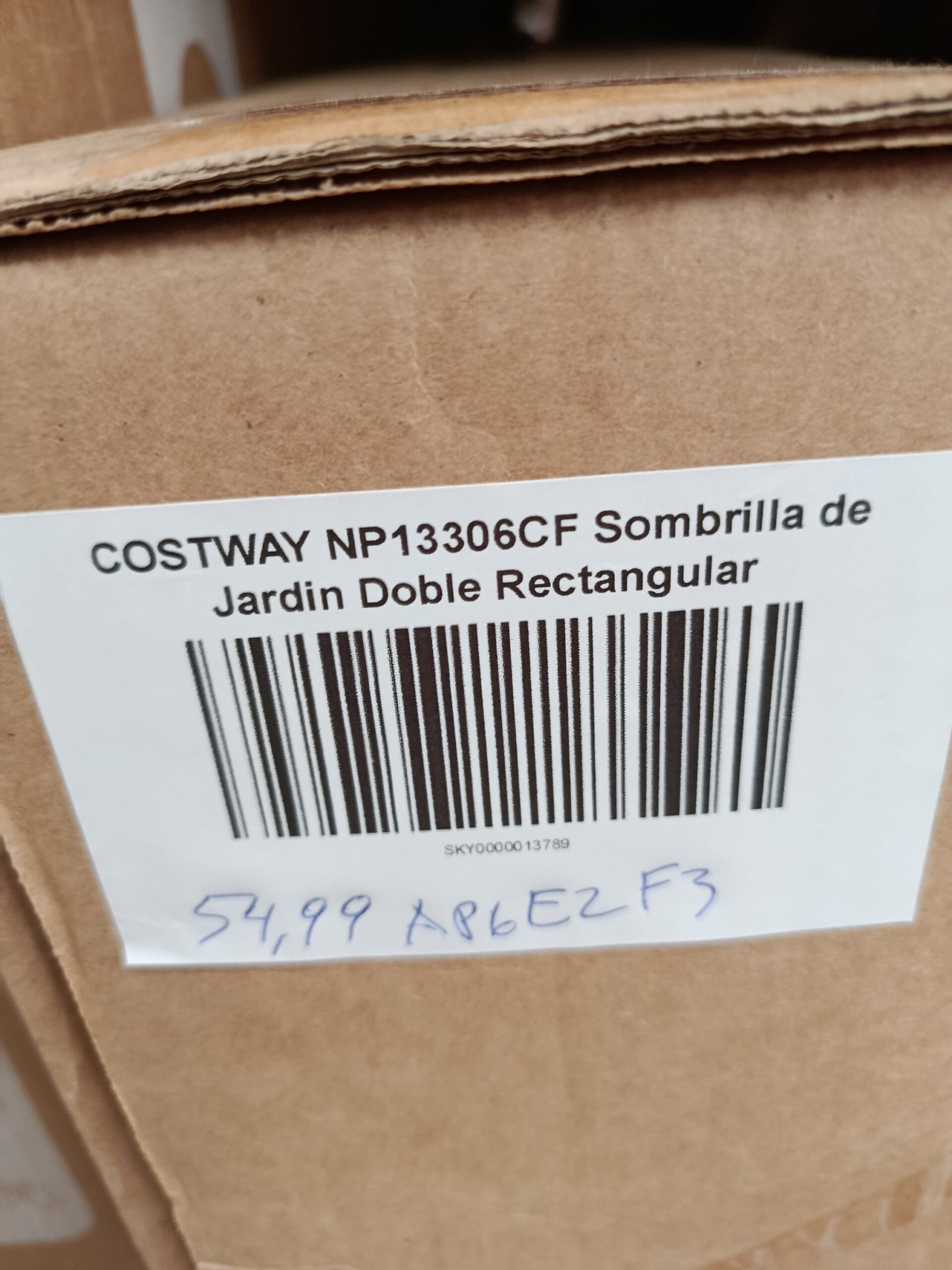 COSTWAY NP13306CF Sombrilla de jardín doble rectangular - Imagen 7