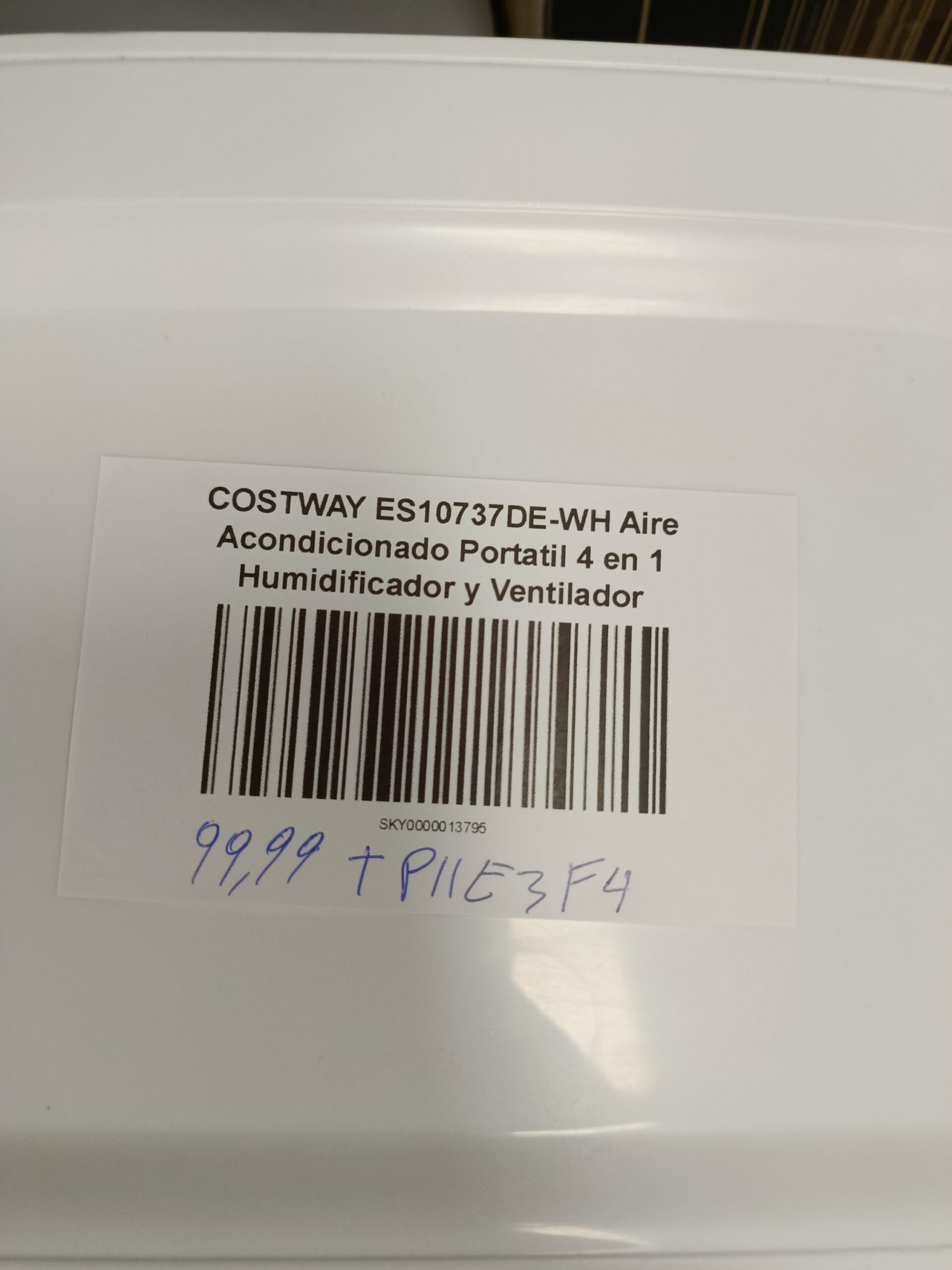 COSTWAY ES10737DE-WH Aire Acondicionado Portátil 4 en 1 Humidificador y ventilador - Imagen 11
