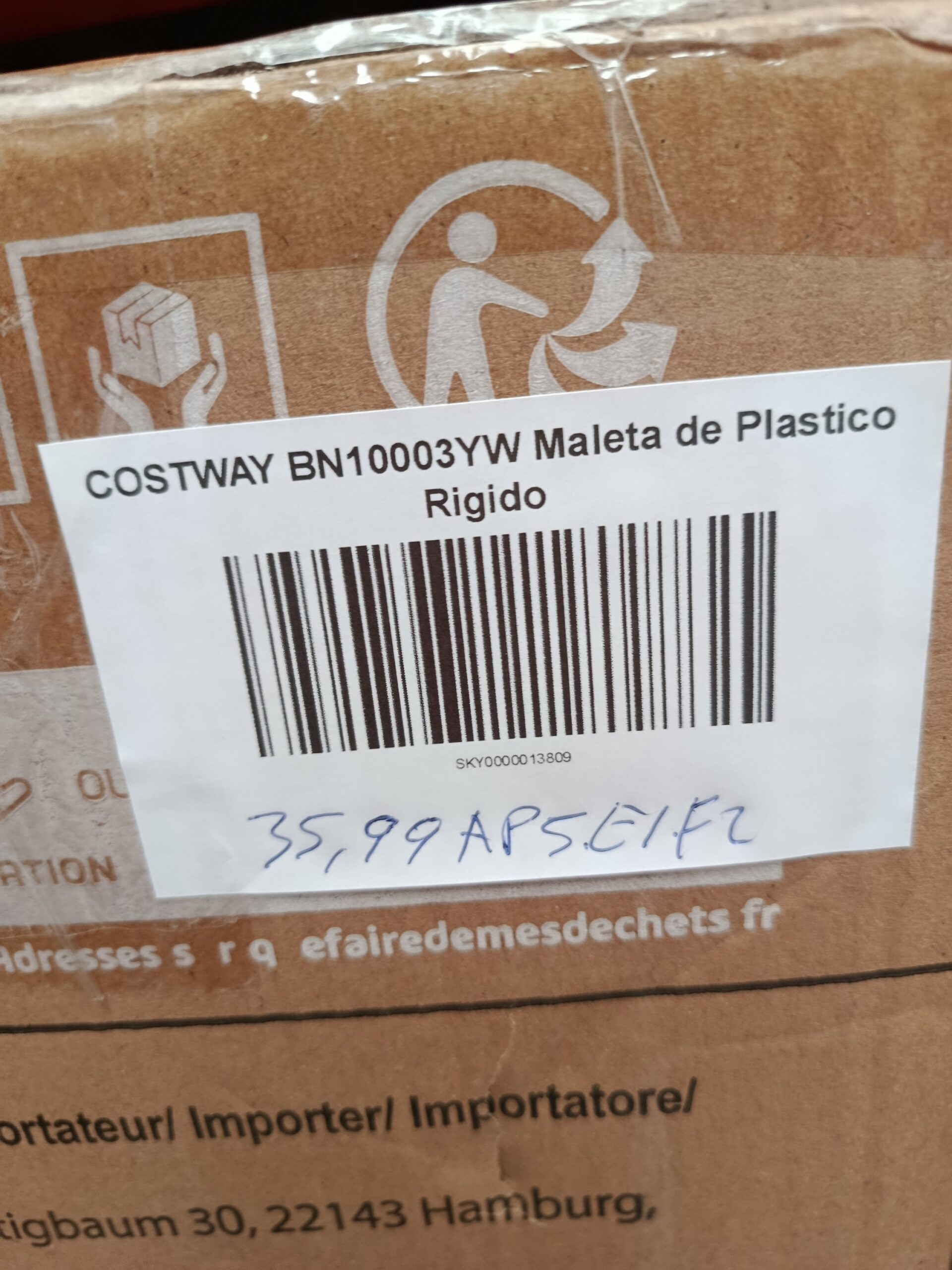 COSTWAY BN10003YW Maleta de Plástico Rígido - Imagen 7
