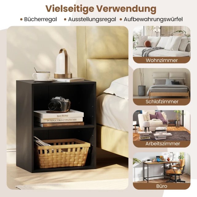 COSTWAY CB11045DK Libreria Abierta de Madera de 2 Niveles - Imagen 3
