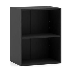 COSTWAY CB11045DK Libreria Abierta de Madera de 2 Niveles