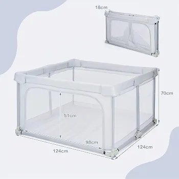 COSTWAY UY10036GR Parque Infantil Bebe Plegable - Imagen 2