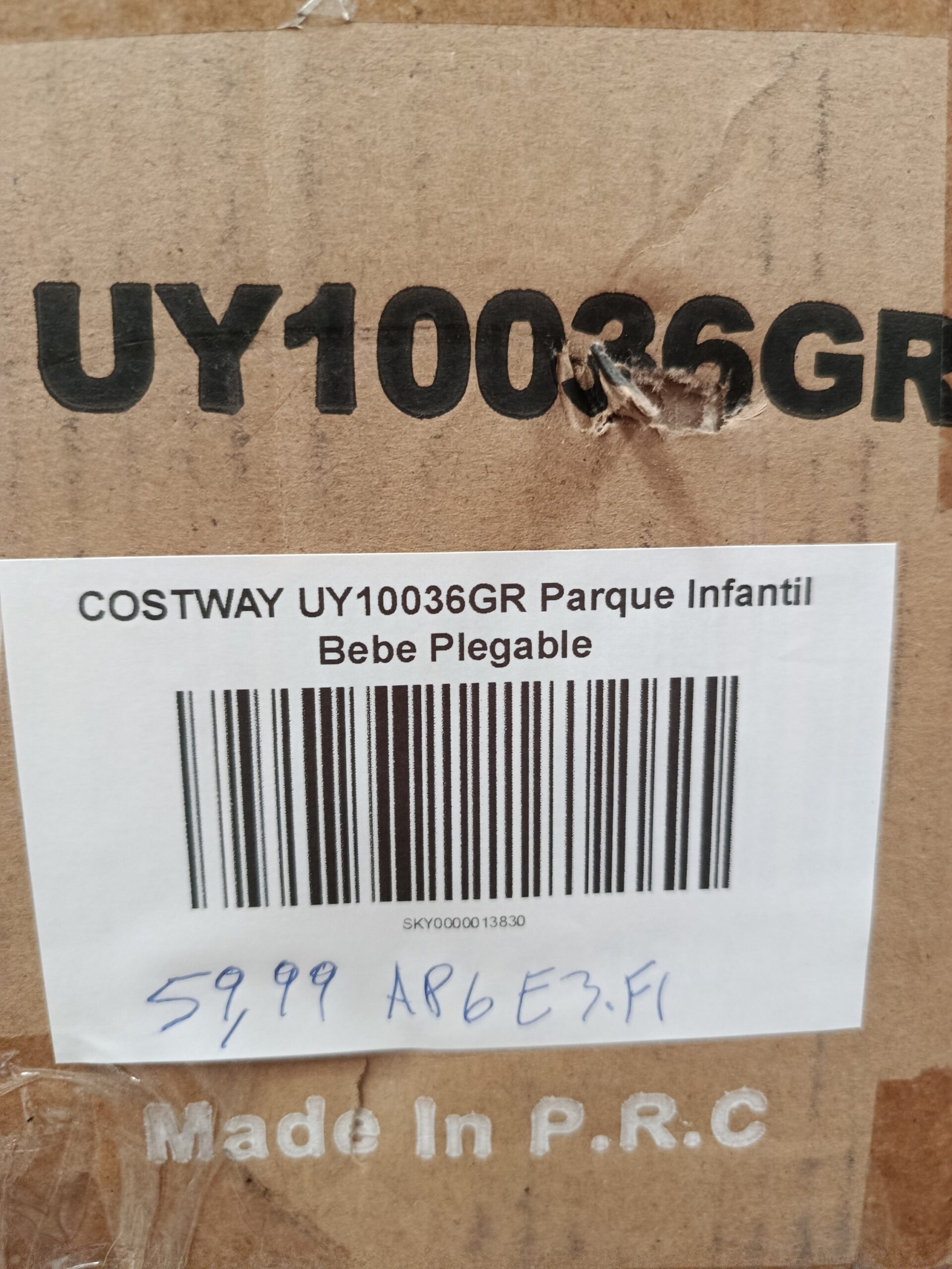 COSTWAY UY10036GR Parque Infantil Bebe Plegable - Imagen 7
