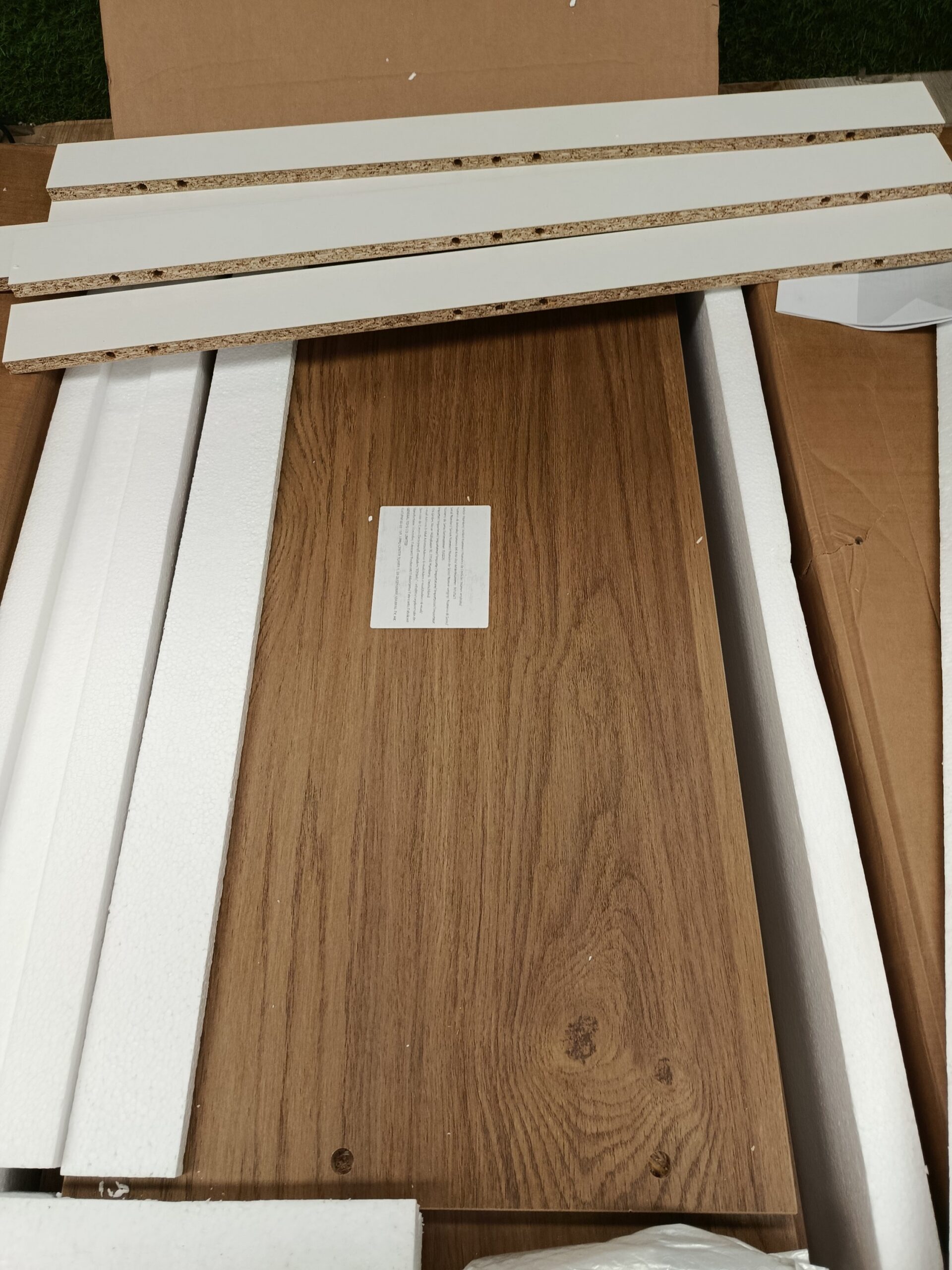 COSTWAY JV12623NA Mesa centro de madera natural y blanca - Imagen 4