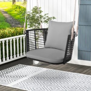 COSTWAY HW75188GR Columpio de Metal para 1 Persona con Respaldo