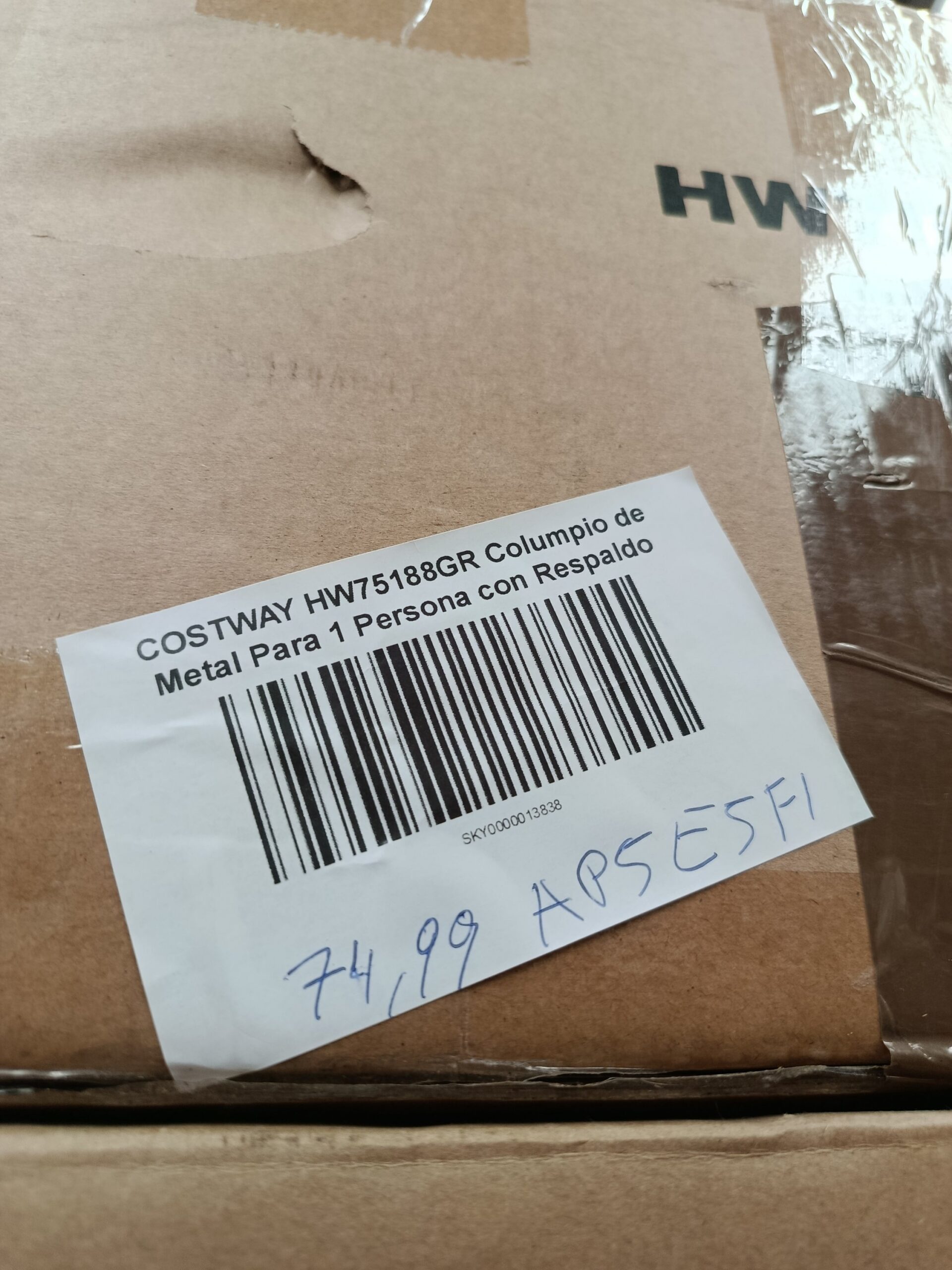 COSTWAY HW75188GR Columpio de Metal para 1 Persona con Respaldo - Imagen 7