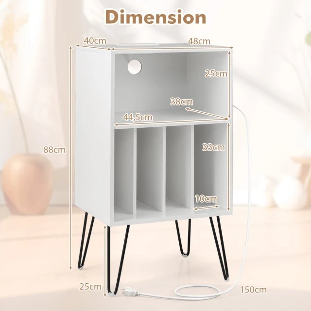COSTWAY JV12749DE-WH Soporte para toca discos - Imagen 2
