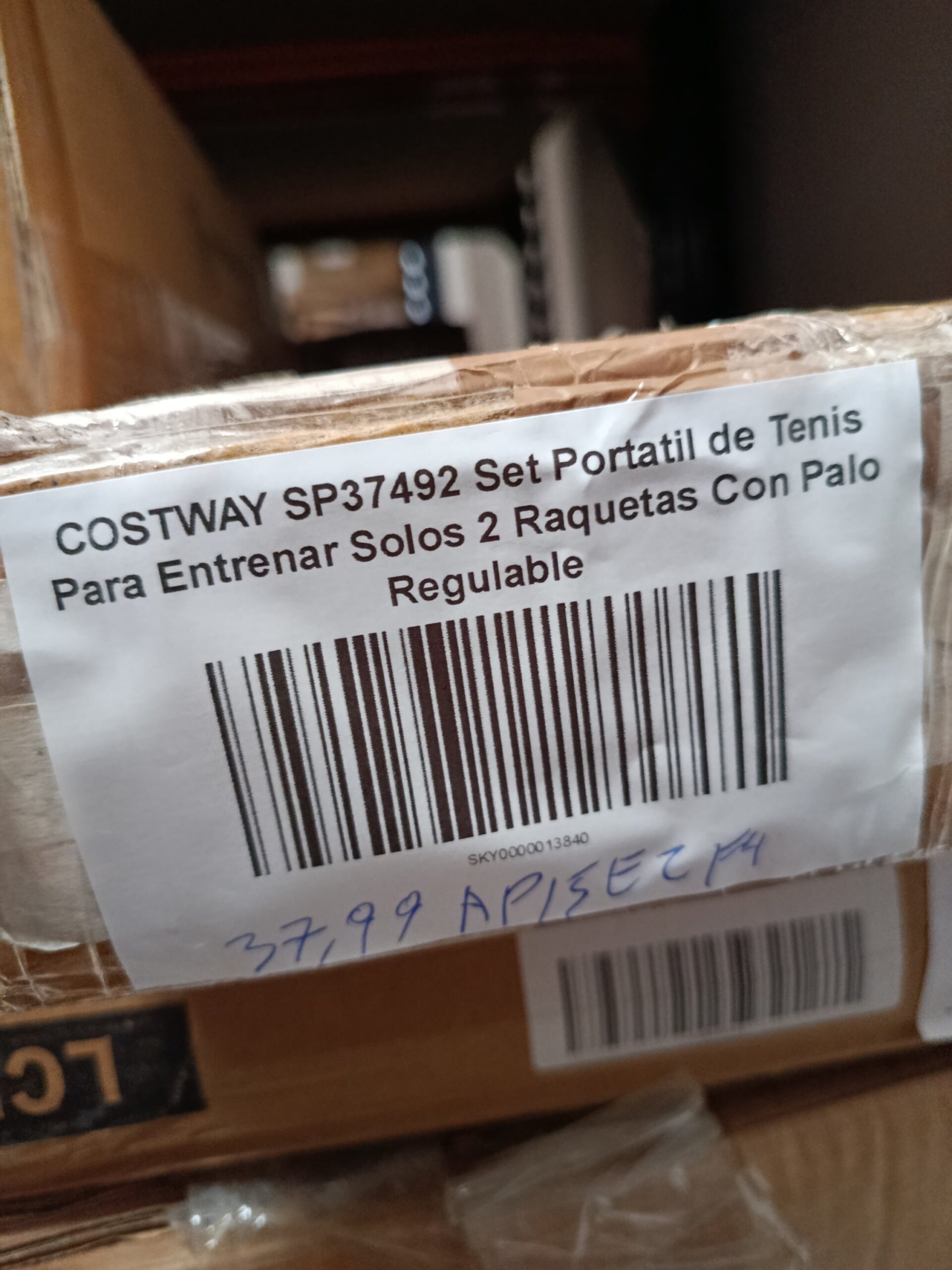 COSTWAY SP37492 Set Portátil de Tenis para Entrenar Solos 2 Raquetas con Palo Regulable - Imagen 6
