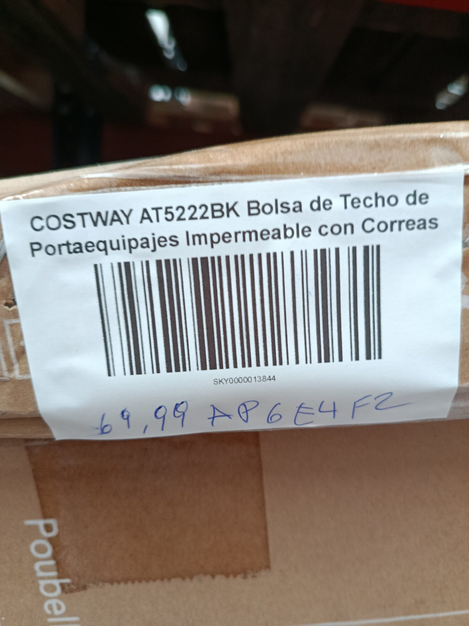 COSTWAY AT5222BK Bolsa de techo de portaequipajes impermeable con correas - Imagen 7