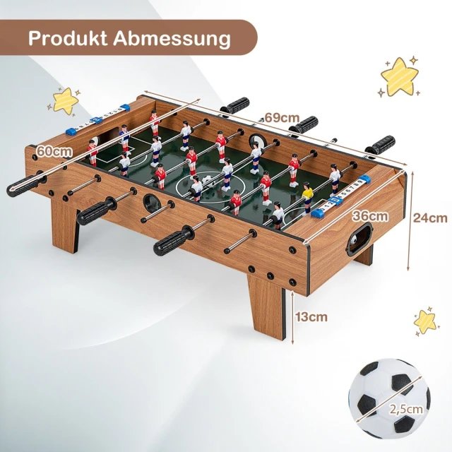 COSTWAY UY10044BN Mesa de fútbol para diversión familiar y desarrollo de habilidades - Imagen 2