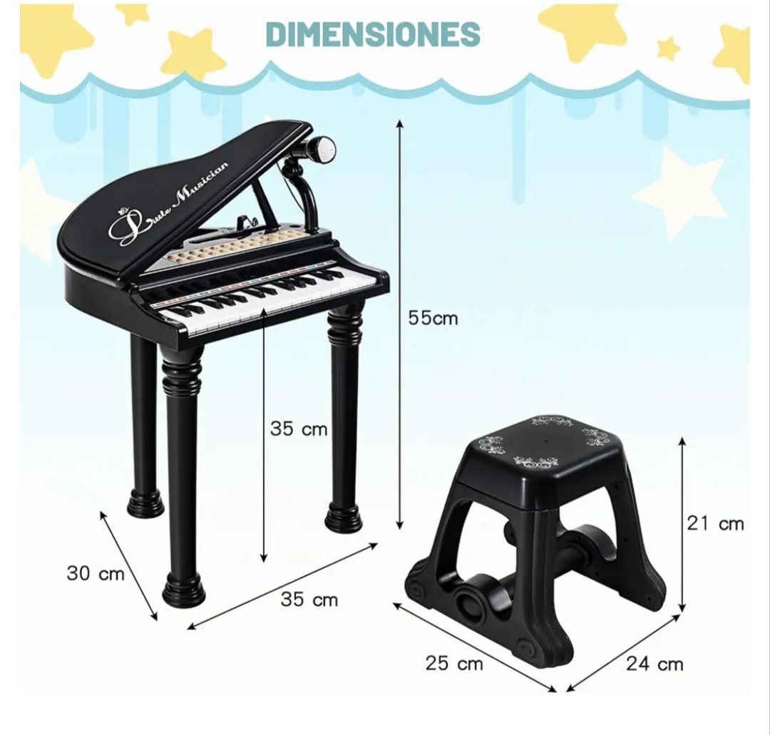 COSTWAY TM10060DK Piano para niños con 31 teclas y taburete - Imagen 2