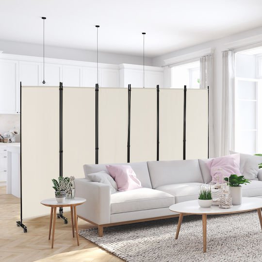 COSTWAY HV10995BE Biombo decorativo metálico de 172,7 x 335,3 cm