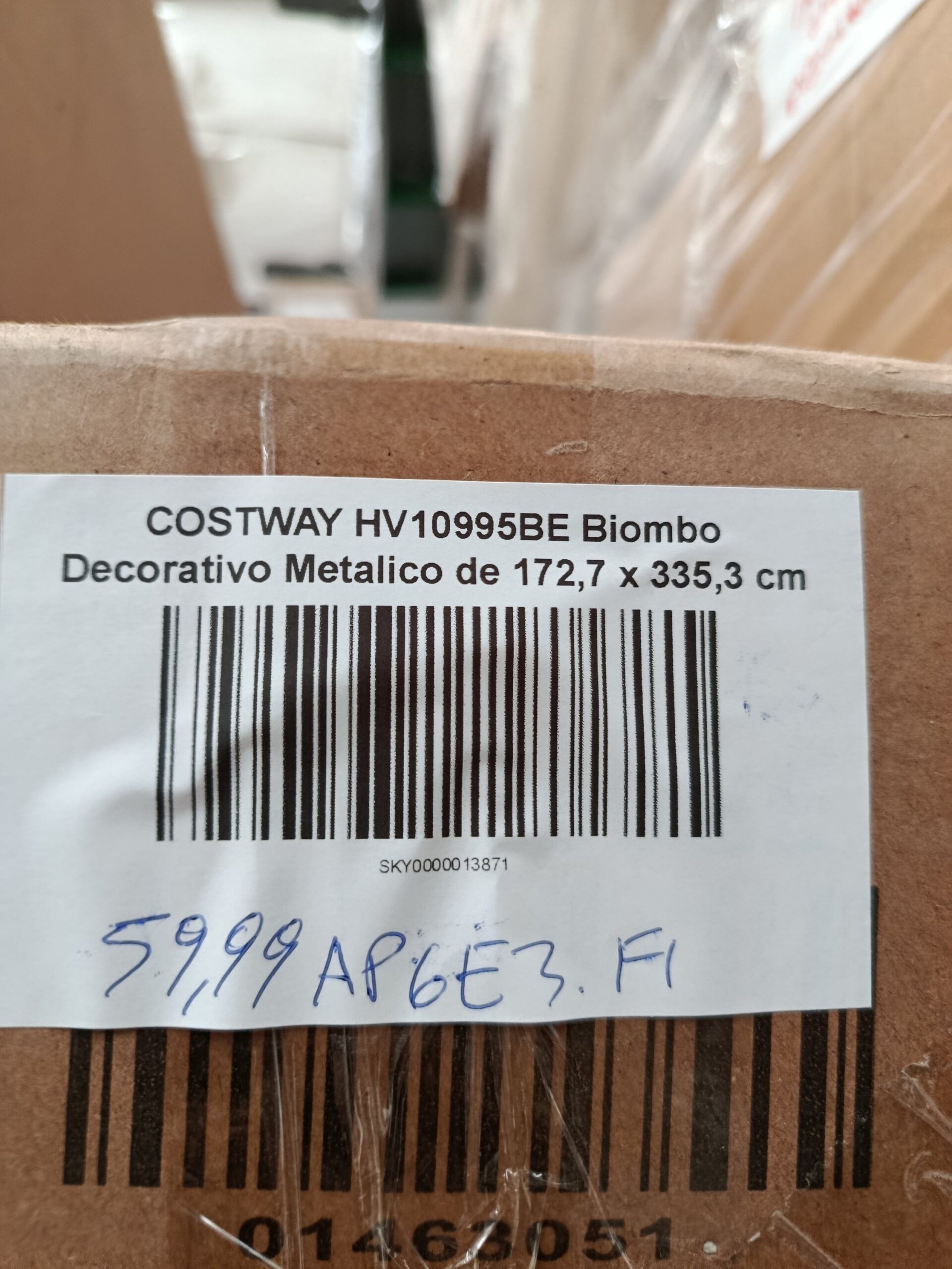 COSTWAY HV10995BE Biombo decorativo metálico de 172,7 x 335,3 cm - Imagen 7