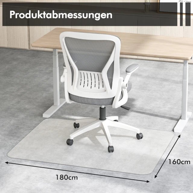 COSTWAY HZ10384 Protector de suelo de PVC transparente para silla de oficina - Imagen 2