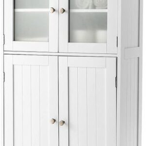 COSTWAY JV11928GR Armario de suelo con puertas y estante ajustable