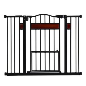 COSTWAY PW10129DK Puerta de seguridad para mascotas con puerta pequeña