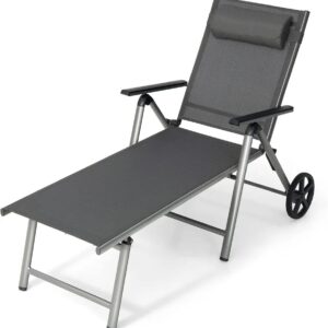 COSTWAY NP10400 Tumbona de aluminio para exteriores
