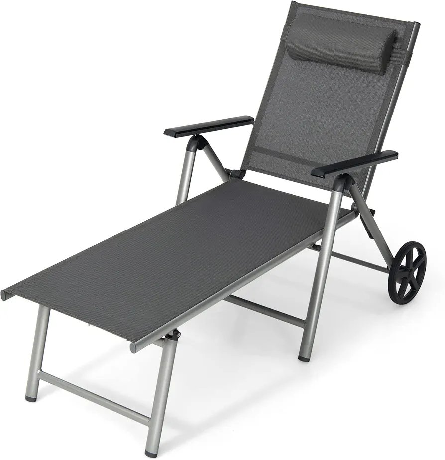 COSTWAY NP10400 Tumbona de aluminio para exteriores