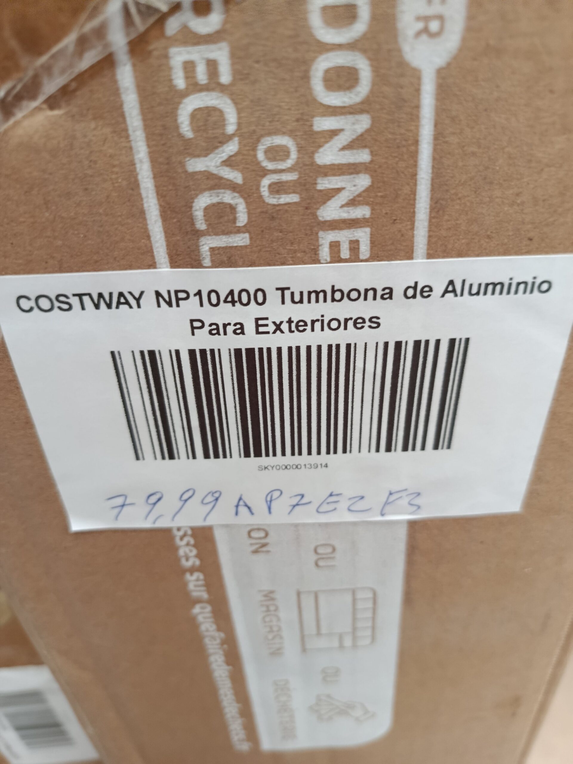 COSTWAY NP10400 Tumbona de aluminio para exteriores - Imagen 8