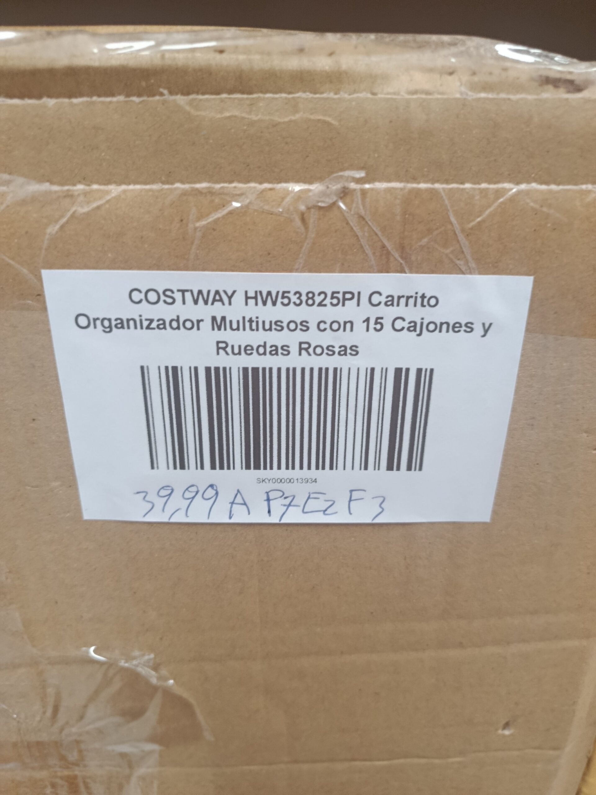 COSTWAY HW53825PI Carrito organizador multiusos con 15 cajones y ruedas Rosa - Imagen 7