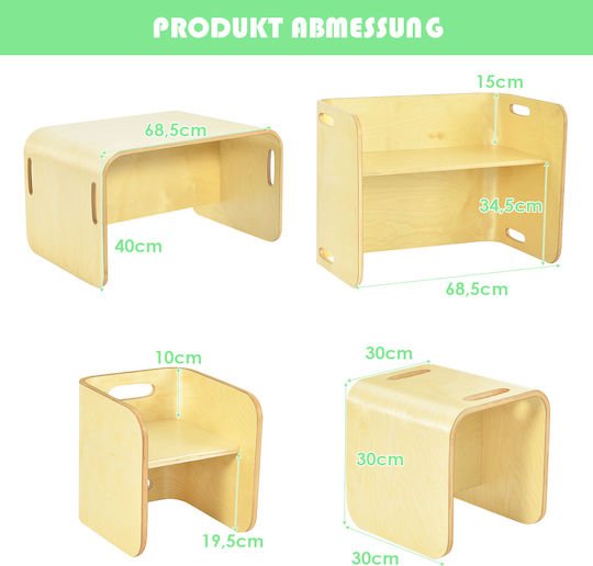 COSTWAY HY10091NA Conjunto de mesa y sillas infantiles - Imagen 2