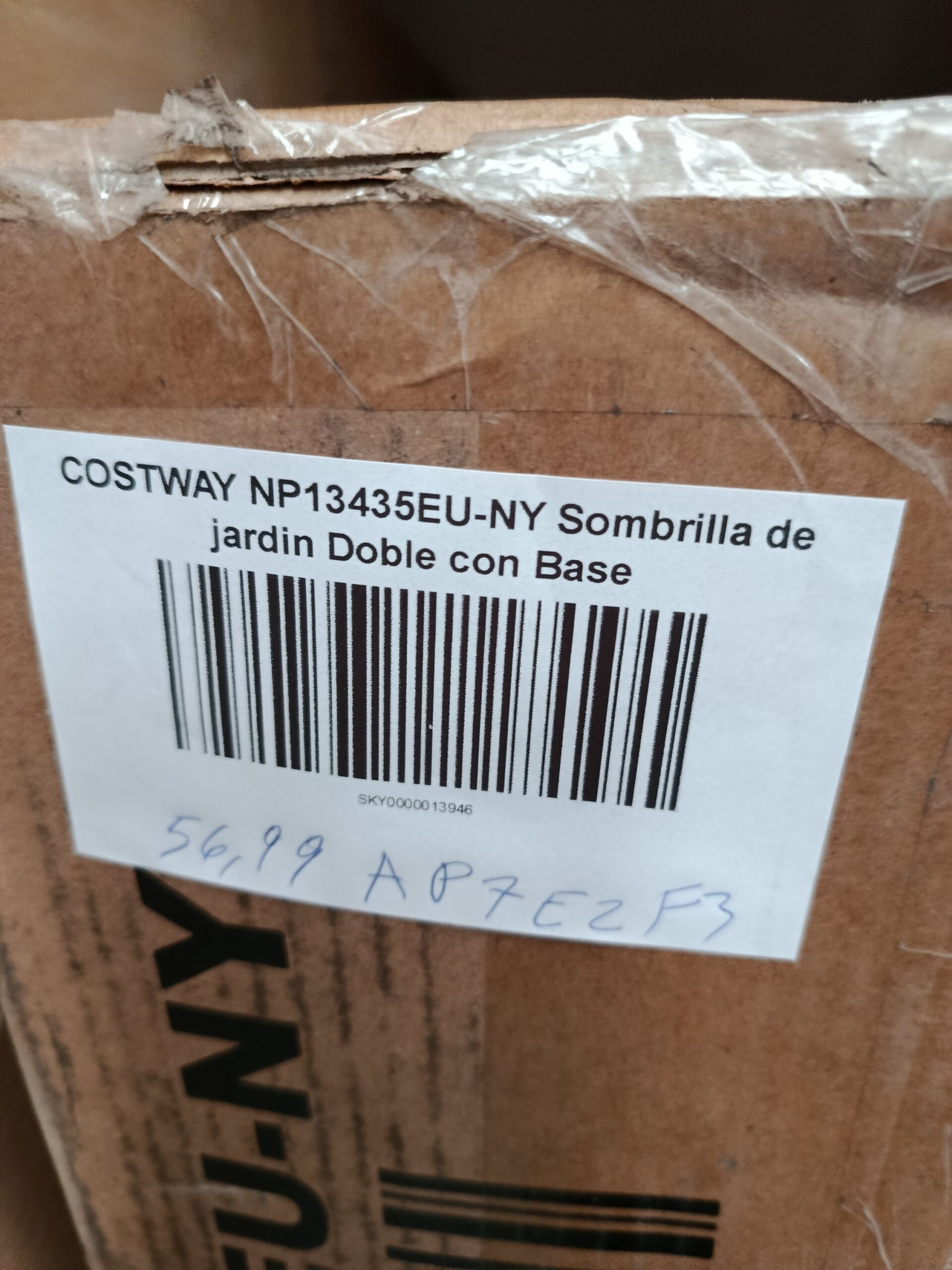 COSTWAY NP13435EU-NY Sombrilla de jardín doble con base - Imagen 7
