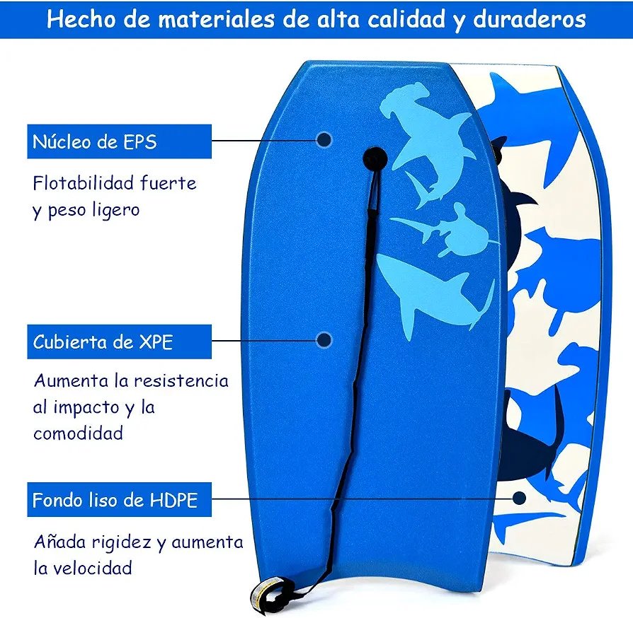 COSTWAY Bodyboard con Correa Tabla de Surf - Imagen 2