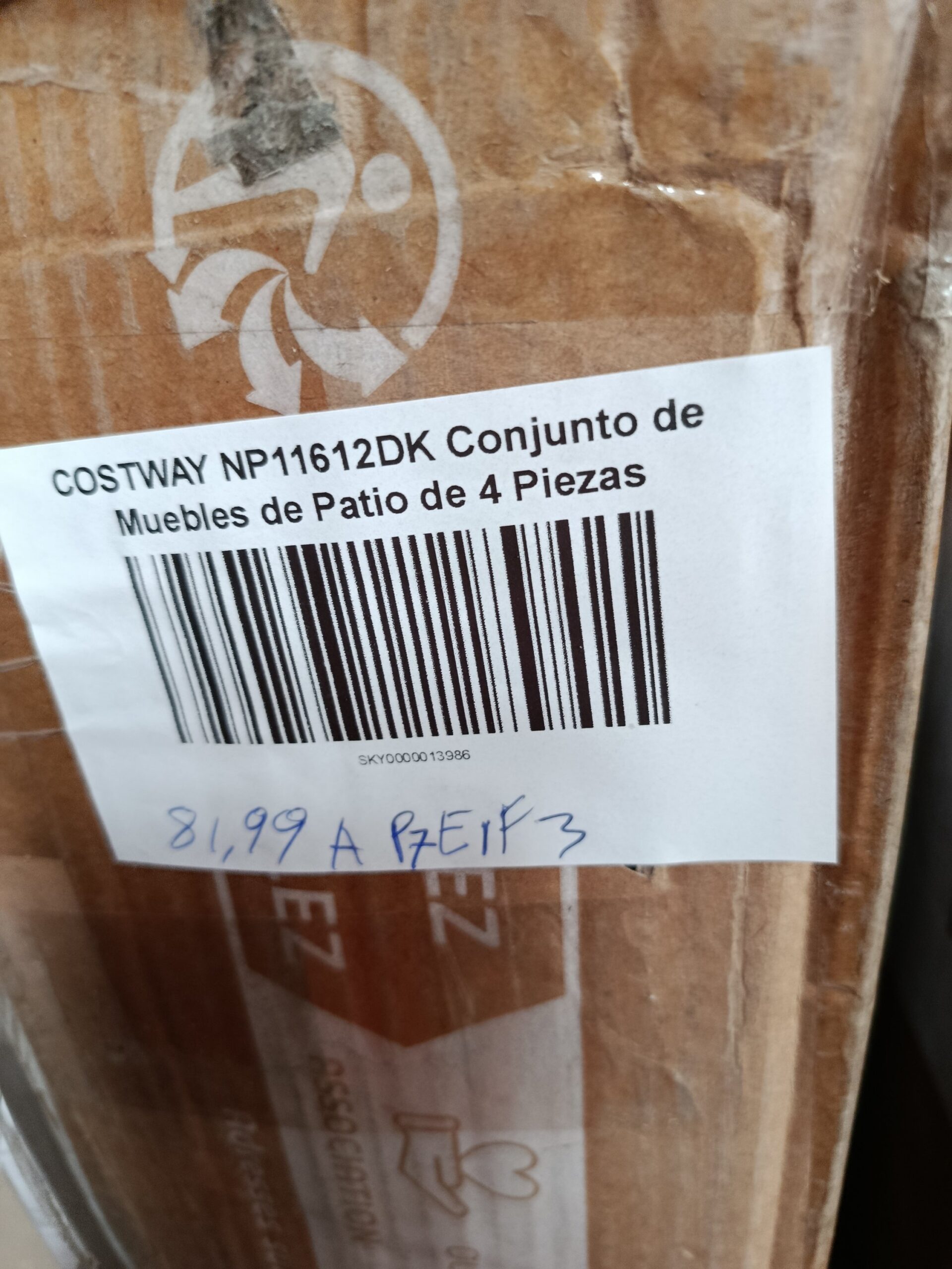 COSTWAY NP11612DK Conjunto de muebles de patio de 4 piezas - Imagen 7