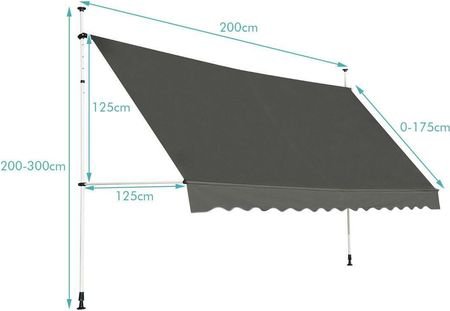 COSTWAY NP11537GR Toldo para balcón Costway - Imagen 2