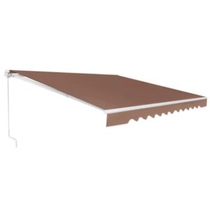 COSTWAY NP11201CF Toldo modular marrón con manivela para balcón