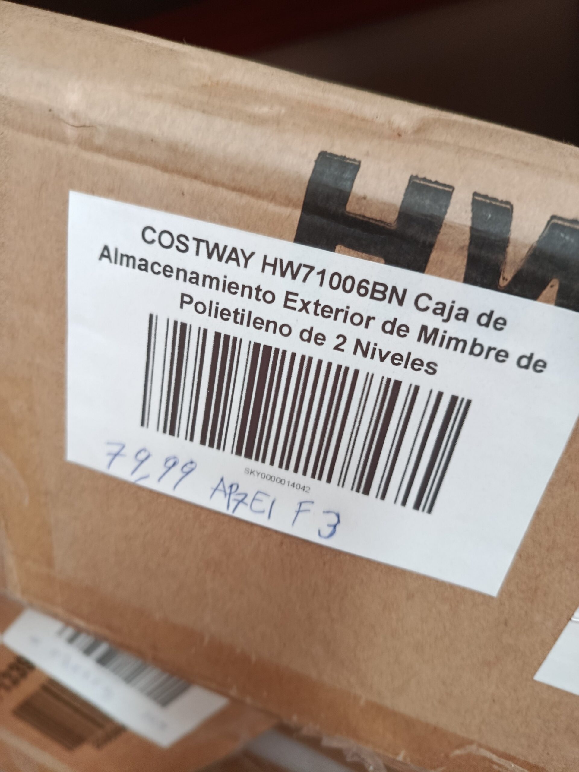 COSTWAY HW71006BN Caja de almacenamiento exterior de mimbre de polietileno de 2 niveles - Imagen 8