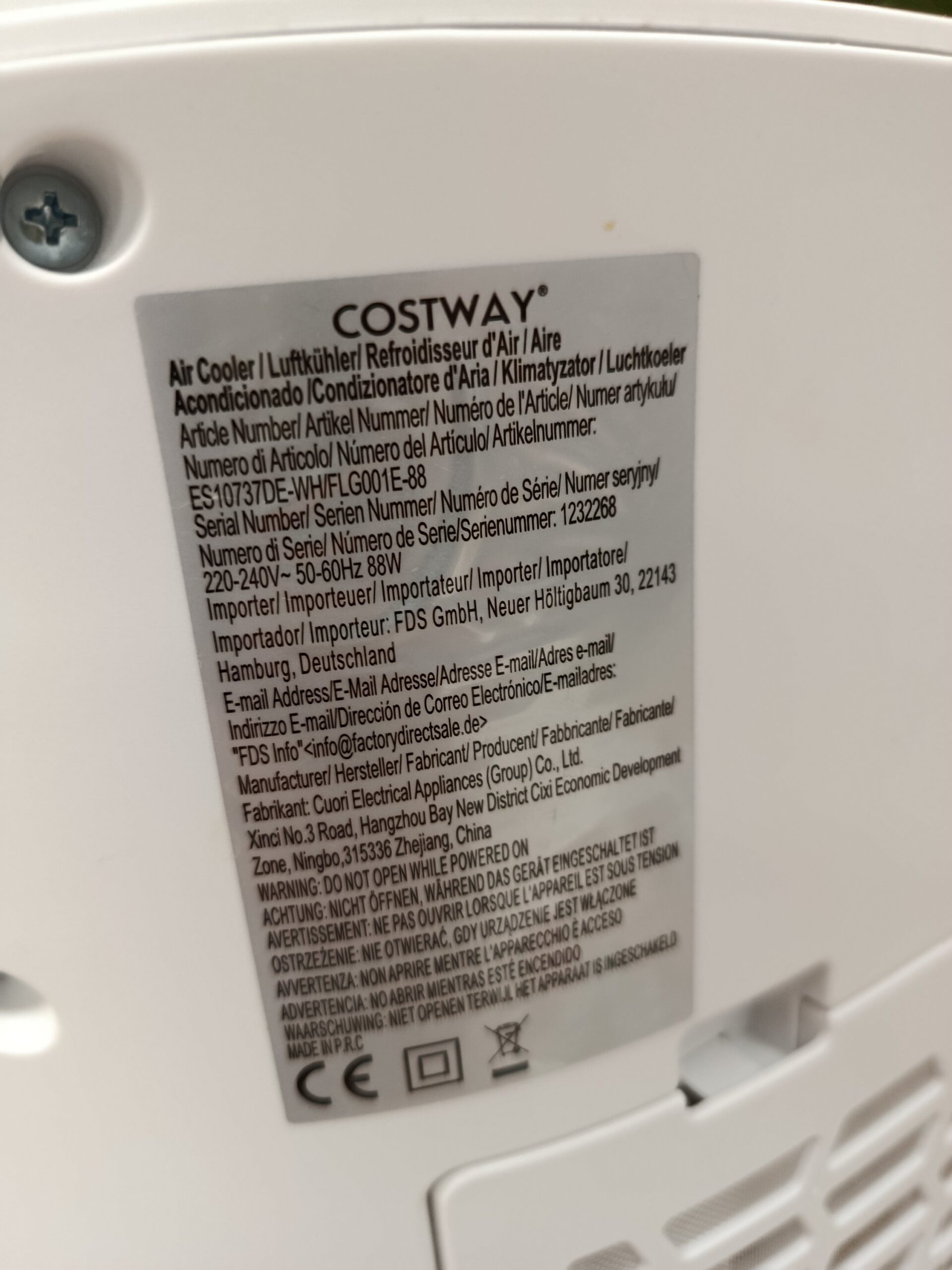 COSTWAY ES10737DE-WH Aire Acondicionado Portátil 4 en 1 - Imagen 4