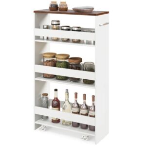 COSTWAY JV11646CF Carrito de 4 niveles con ruedas