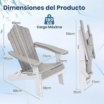 COSTWAY NP12112AY Silla plegable Adirondack - Imagen 2