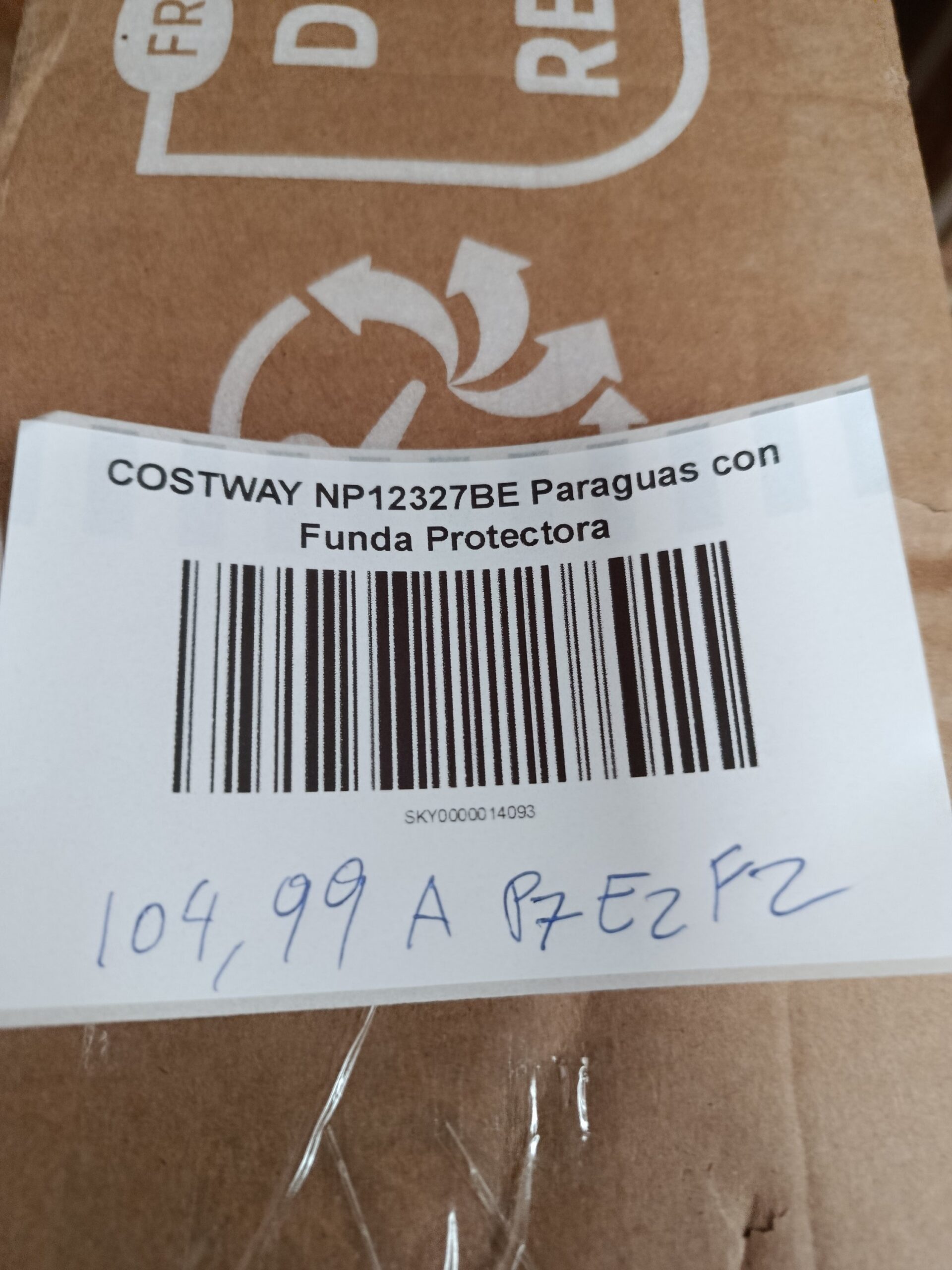 COSTWAY NP12327BE Paraguas con funda protectora - Imagen 8