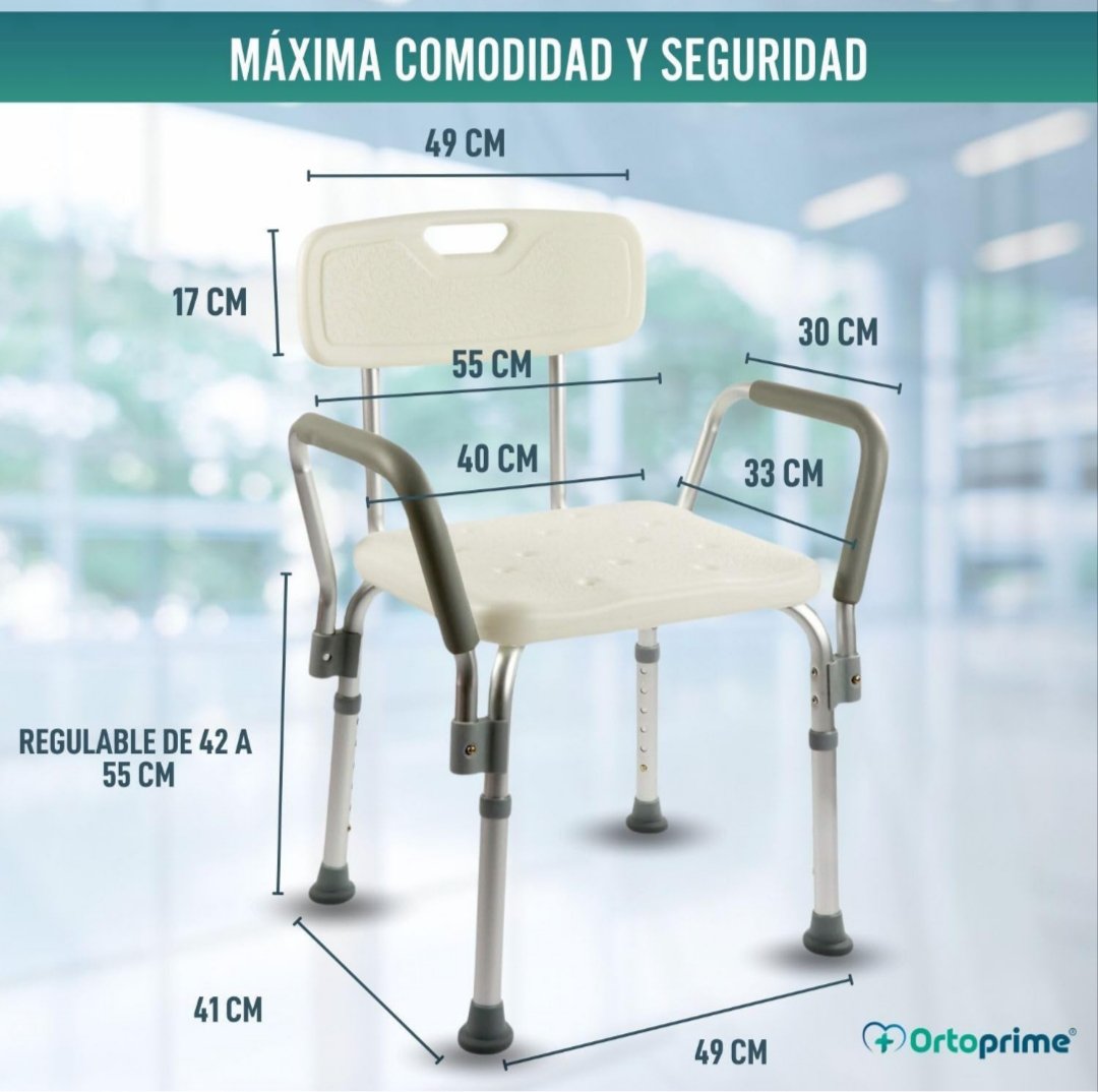 OrtoPrime Silla Ducha con Respaldo Extraíble - Imagen 2