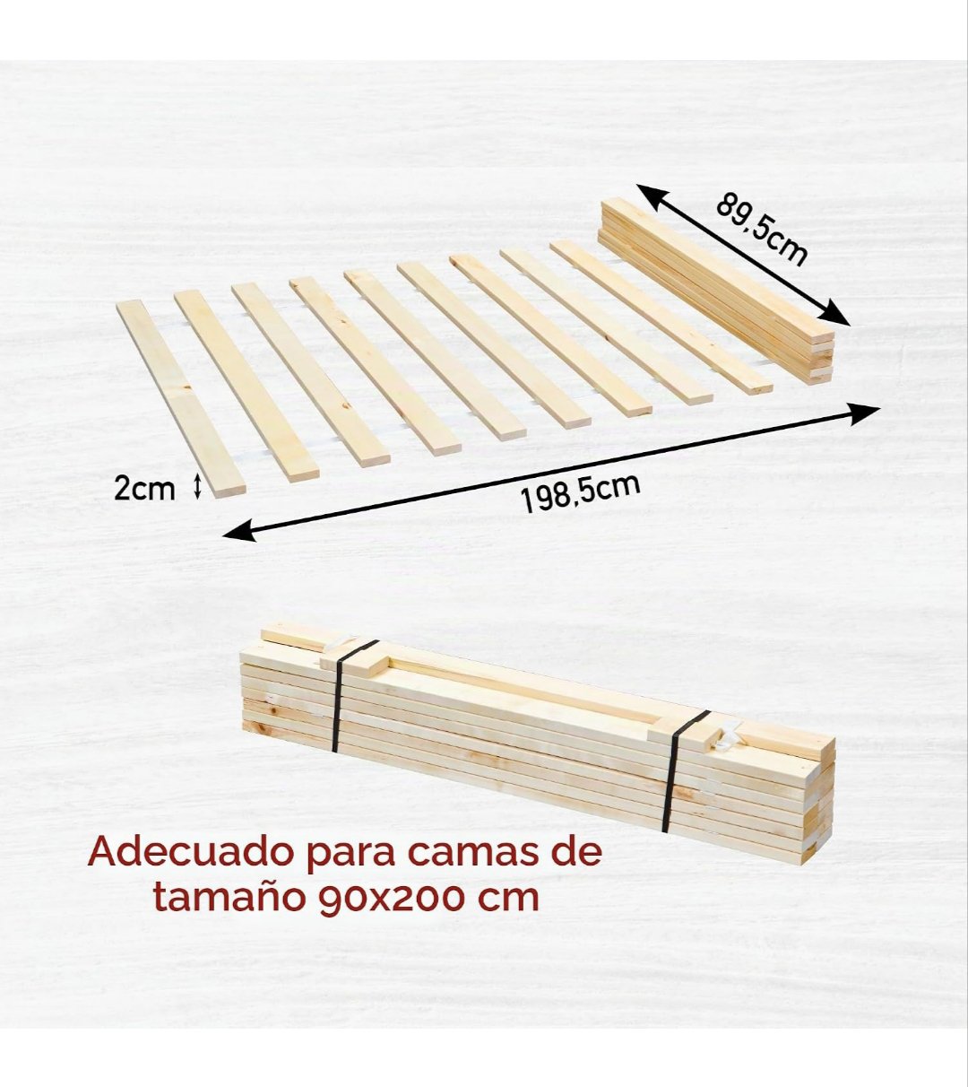 Inter Link Somier de Listones Madera Maciza de Pino - Imagen 2