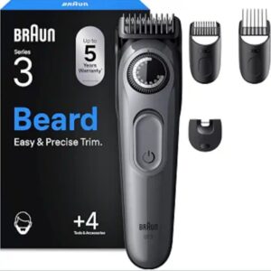 Braun Recortadora De Barba Hombre Series 3, BT3525, Gris.