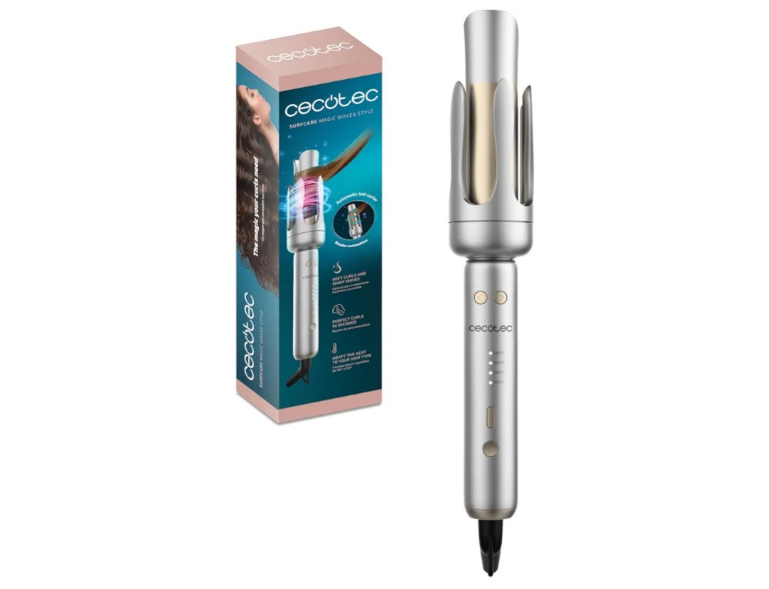 Cecotec Rizador de Pelo Automático con Cable SurfCare Magic Waves Style. 41W.