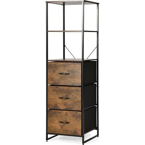COSTWAY JZ0067CF Librería Industrial de 6 Niveles 3 Estantes.