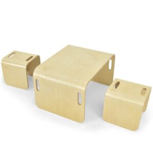 COSTWAY HY10091NA Juego de mesa y sillas de madera.