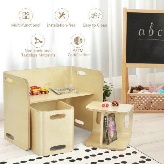 COSTWAY HY10091NA Juego de mesa y sillas de madera. - Imagen 8