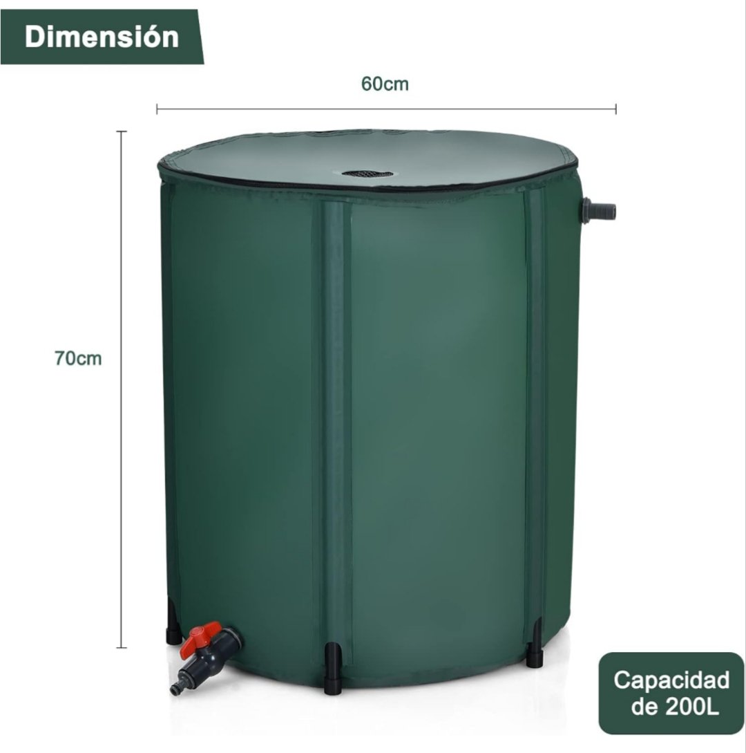 COSTWAY OP70943 Barril de Lluvia Plegable de 200L. - Imagen 2