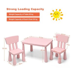 COSTWAY HW66810PI Mesa infantil Giantex con 2 sillas