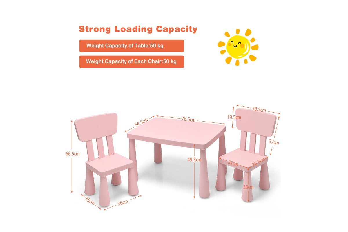 COSTWAY HW66810PI Mesa infantil Giantex con 2 sillas