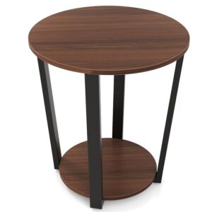 COSTWAY JV11634WT  una mesa auxiliare redonda.