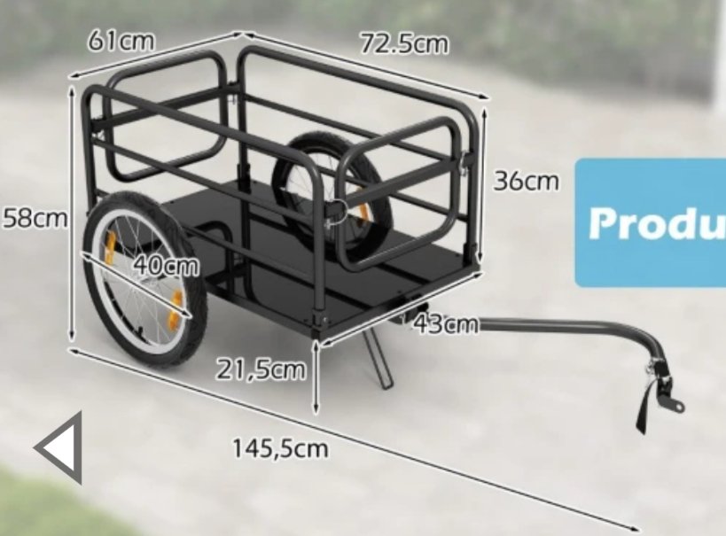 Costway AU10035BL Remolque para bicicleta de alta calidad. - Imagen 2